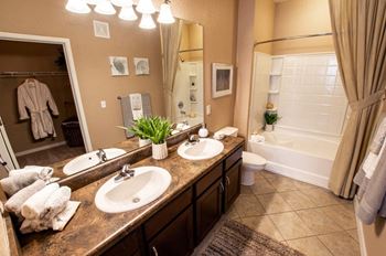 Double sink vanities in 2 & 3 bedroom units
